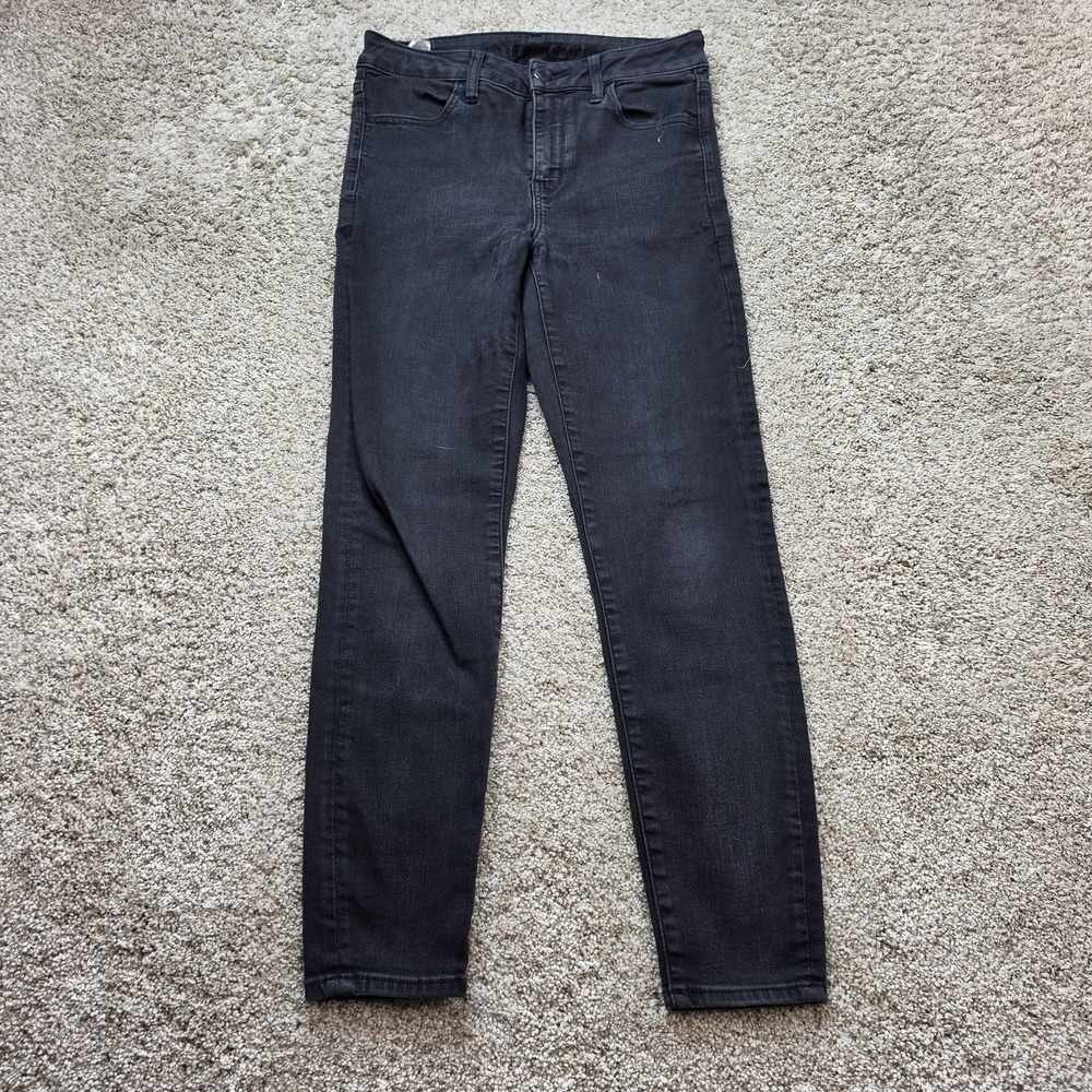American Eagle Jeans Womens 8 Black High Rise Slim Stretch Jegging 28x26.5